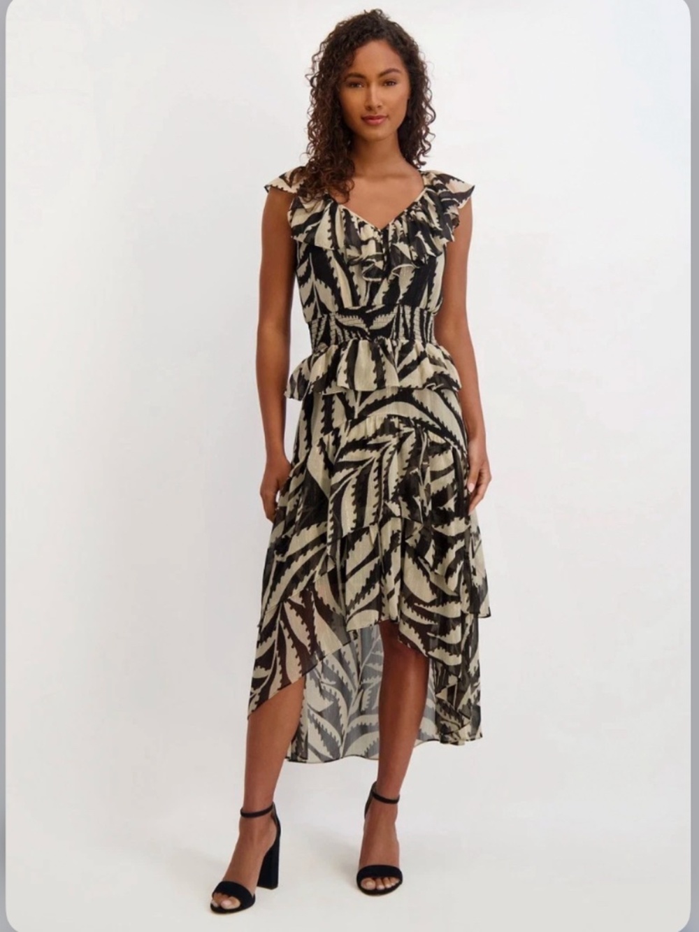 Kensie Women’s hi low Glittering Midi Dress, Size 14